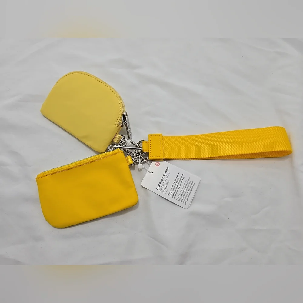 NWT Lululemon Dual Pouch Detachable Wristlet Maize Yellow - Picture 4 of 6